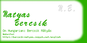 matyas bercsik business card